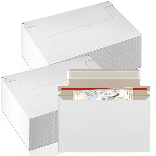 110 Pack White Trading Card Shipping Envelopes, 7x 4.35 Inch Self-Adhesive Mailer Envelopes Perfect for Semi-Rigid Sleeves, Trading Card Mailing Supplies - color: White-110 Pack