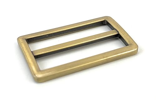10 Pcs Metal Tri Glide Slides for Straps - color: Brass, size: 1-1/2''