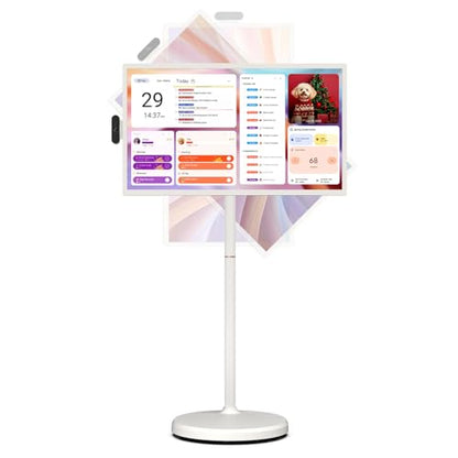ApoloSign 32 inch FHD Smart Portable TV Gen2, 16G +128G Storage, Android 16, 15000mAh, Rolling TV on Wheels with Rotatable Touch Screen, Built-in Battery, Full Swivel Rotation, Voice Remote