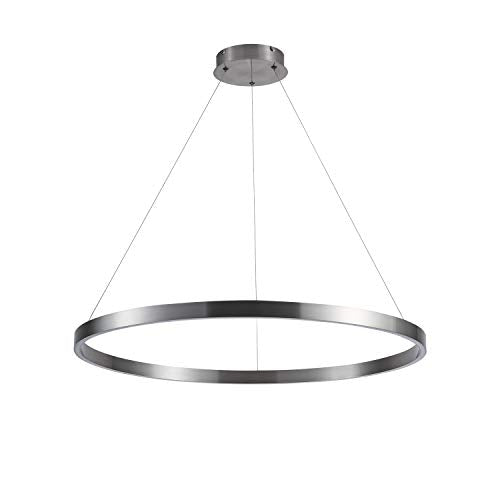 MADEM 31.5'' LED Modern Chandelier 1-Ring Circular Dimmable Pendant Light - color: Brush Nickel, size: 1 Ring