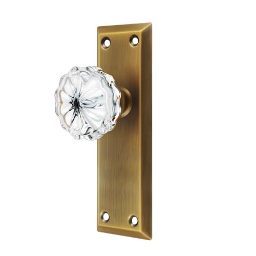 Single-Side Glass Dummy Door Knobs, Inactive Door Knobs for Closet, Antique Bifold Door Knobs Replacement, Crystal Dummy Door Handles, Antique Brass, 2 Pack - color: Antique Brass, size: Dummy(2 Pack)