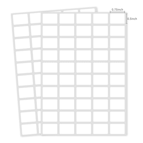 Multi-Use Removable Labels, 1/2" x 3/4",1000 PCS Blank Labels Total,Water/Oil/Tear Resistant/Ink Won't Smudge No Residue - size: 0.5×0.75 inch