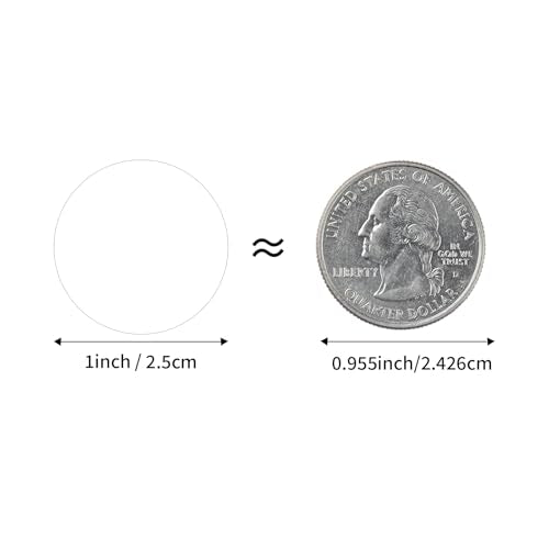 1 Inch White Round Thermal Sticker Labels, Self-Adhesive Circle Direct Thermal Label, Multi-Purpose Roll Sticker with Perforation Line（ 1000 Labels, 1 Roll ） - color: White-1000 Labels, size: 1 inch