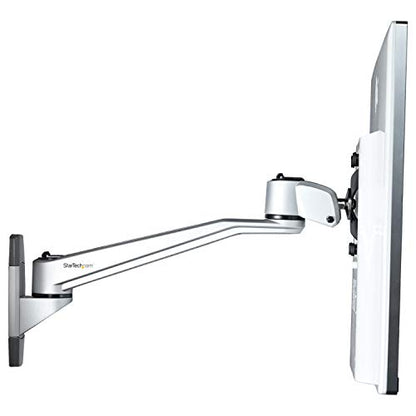 StarTech Wall Mount Monitor Arm 12in to 34in, 30.9lb/14kg, Swivel, Silver - color: Silver, style: Single-Swivel
