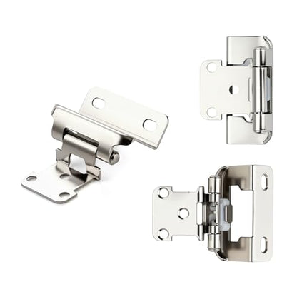 Polished Chrome Cabinet Hinges 1/2 Inch Overlay 4 Pack(2 Pairs) - color: Polished Chrome