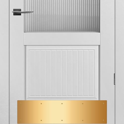 2pcs 30×8Inch Aluminum Door Kick Plates for Exterior Doors – Decorative Protection to Prevent Damage from Kicking – Stylish and Durable Door Kick Plate(Golden) - color: 30"x8"-2pack-Copper