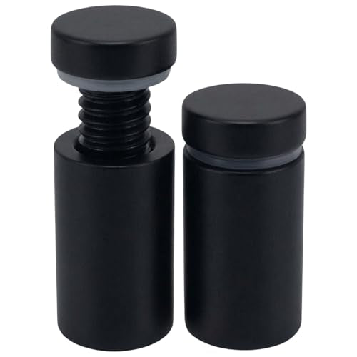 Lantee 12pcs Black Sign Standoff Screws, Stainless Steel Wall Mount Standoff Holders, Heavy Duty for 1/2" Thick Acrylic/Glass 5/8" x 1-1/8"(16x30mm) - color: Black, size: 5/8" x 1-1/8" / 16 x 30mm