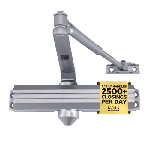LYNN HARDWARE Medium/Heavy Duty Commercial Door Closer with Speed Controls - color: Aluminum