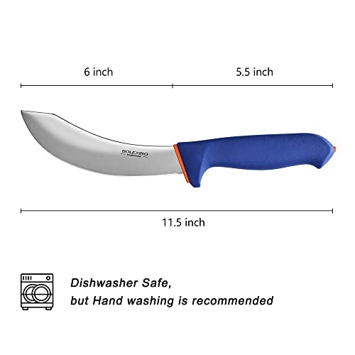 6" Skinning Butcher Knife, X50CrMoV15 Steel, Non-Slip SoftGrip - style: Skinning Knife