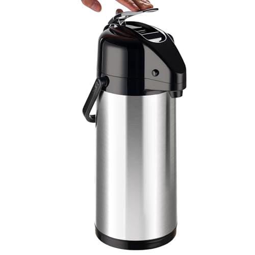 Coffee Carafe, 102 fl oz/3 L Airpot Coffee Dispenser with Pump - color: 3L-Stainless Steel Color