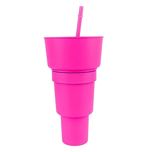 Stadium Tumbler With Snack Bowl 2 In 1 Beverage Cup Top Snack Bowl For Movie Leakproof Snack Tumbler With Straw Portable Reusable Snack And Drink Cup For Home Travel