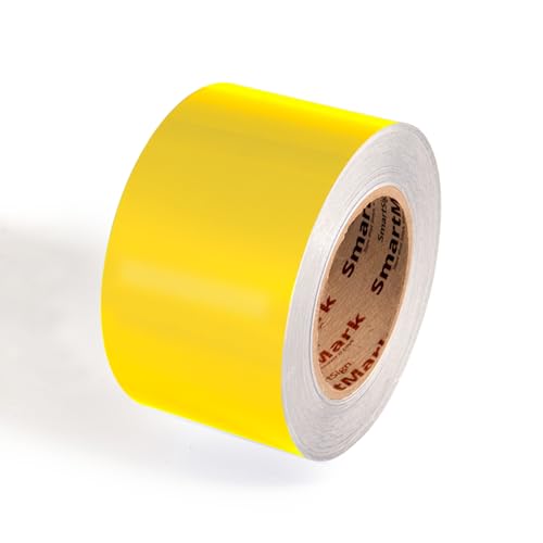 SmartSign Yellow Floor Marking Tape, 3" Wide x 100' Long Roll, Durable Polyester, Laminated Protection - Non-Abrasive, Adhesive Safety Tape for Warehouses, High Traffic/Forklift Areas, Removable - color: Yellow, size: 3"