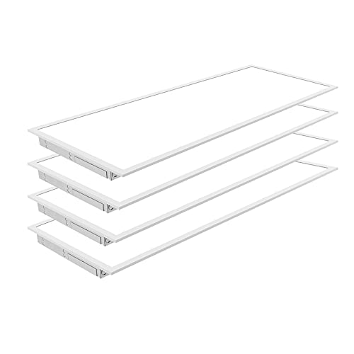 NUWATT 1x4 ft LED Flat Panel Light, 3500K Neutral White, 4400LM, 120-277V Universal Voltage, 0-10V Dimmable LED Panel Drop Ceiling Lights DLC Certified Office Lighting, ETL, 4 Pack