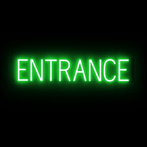 SpellBrite LED Neon ENTRANCE Sign for Business - Green, 31" x 6" - color: Green, size: ENTRANCE (31"x6.3")