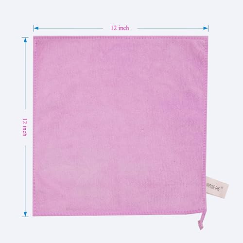 400 GSM Microfiber Cleaning Cloths, 12 Pack Ultra Absorbent Lint Free Towels for Kitchen, Glass, Windows, Mirrors, Car & Household Cleaning, Reusable Quick Dry Rags, 12" x 12", Purple - color: Purple