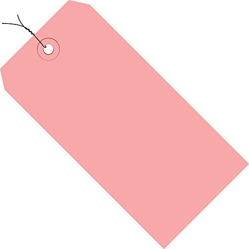 Pink Shipping Tags, Wired, 13 Pt., 2 3/4" x 1 3/8", #1, (Case of 1000) - color: Pink, size: Model #1 - 2 3/4" x 1 3/8", style: Pre-Wired