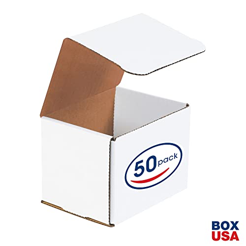 Box USA BM544 5"L x 4"W x 4"H, White (Pack of 50) - size: (023) 5" x 4" x 4", 50-Pack