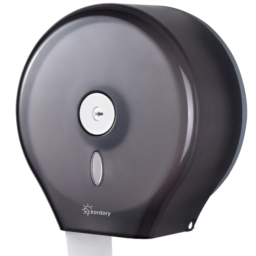 Kordory Wall Mount Toilet Paper Holder, 9" Jumbo Toilet Paper Roll Holder - color: Black