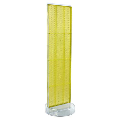 Azar Displays 700780 TWO-SIDED PEGBOARD FLOOR DISPLAY W/C-CHANNEL SIDES ON REVOLVING ROUND STUDIO BASE. PANEL SIZE: 16"W X 60"H, (Yellow Sunbeam) - color: Yellow