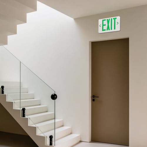 Universal Green Light LED Exit Sign OSHA Commercial, 1 Pack - color: White Housing+Green Letter, size: 1 Pack