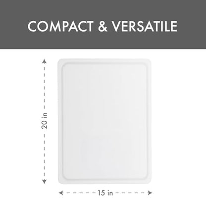 Dexas NSF Polysafe Pastry/Cutting Board with Well, 15 by 20 inches, White - size: 15"L x 20"W, style: Flat