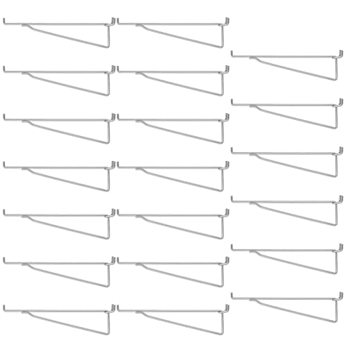 Shimeyao 20 Pcs 12 Inch Pegboard Shelf Brackets, Sliver - color: Silver, size: 12 Inch
