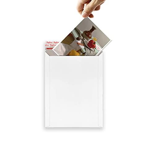 Bonfasvo Rigid Mailers 30 Pack 6.25 x 8.25 inches White Self Seal Stay Flat Bulk Cardboard Kraft No Bend Mailers Peel and Seal for Document Photos Pictures Papers Files CD - color: White, size: 6.25 x 8.25 Inch (30 Pack)