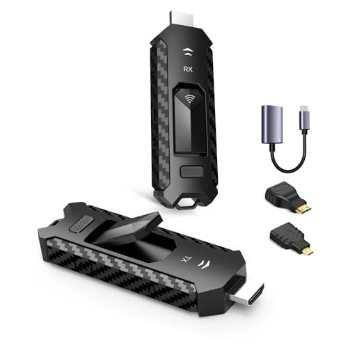 Wireless HDMI PRO- Transmitter and Receiver, Portable Multi-TVs Extender Kit, Plug and Play, Heat-Control, 5.8G/2.4G @60Hz 165FT/50M, Wirelessly Stream Video/PPT from Laptop to Multiple HDTVs/Monitors - size: 1TX+1RX