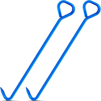 Therwen 2 Pcs Manhole Cover Hook 30 Inch with 5/8" Hex Alloy Steel Rigid Heavy Duty Manhole Cover Lifter with Inline Handle for Lid Puller Moving(Blue) - color: Blue, size: 30inch