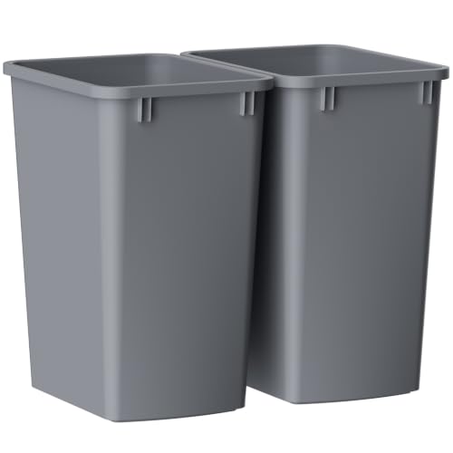 ROOMTEC Lightweight and Durable Slim Trash Can,35QT Kitchen Trash Can,2 PCS - color: Grey, style: 2PACK