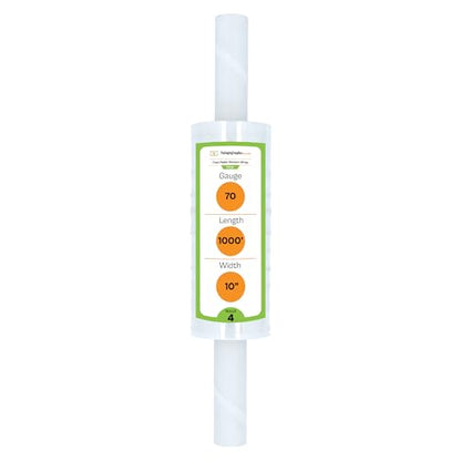 PSBM Stretch Wrap with Handles, 4 Rolls 10 Inch x 1000 Feet 70 Gauge Heavy Duty Clear Plastic Wrap Industrial Strength Shrink Film for Moving, Packing & Shipping - size: 10 Inch, style: 70 GA