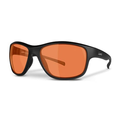 LIFT Delamo Safety Glasses, Medium–Large Fit, ANSI Z87.1 Polycarbonate - color: Black Matte/Amber, size: One Size