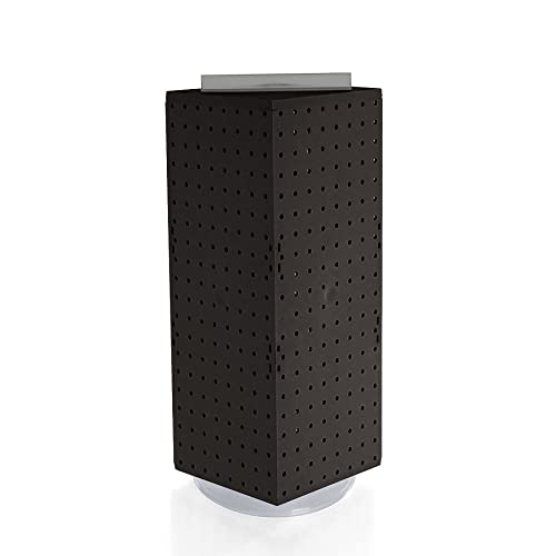 Azar Displays, 703385-BLK, 4 Sided Revolving, Pegboard Counter Display for Vendors Storage Necklace Jewelry Organizer for Selling at Trade Shows or Craft Shows Rotating, Black, 8” X 20” - color: Black, style: Pegboard Only