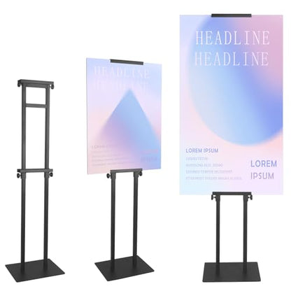 QKA Heavy Duty Poster Stand for Display, Double Sided Pedestal Sign Holder , Adjustable Floor Standing Height to 75 inches, Easy to Install, Suitable for Exhibitions,restaurants,theaters