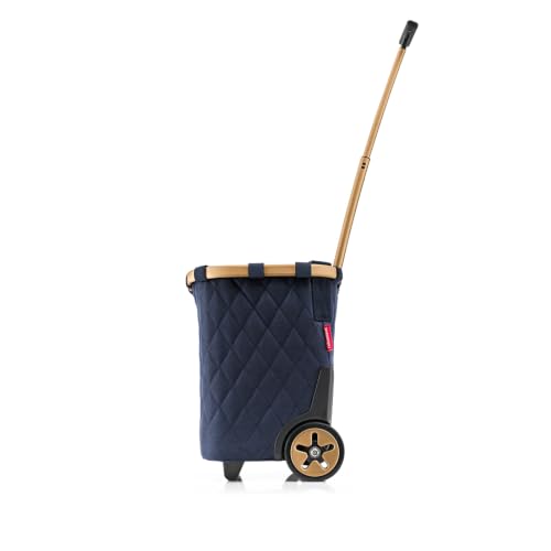 reisenthel carrycruiser Rhombus Midnight Gold - Portable Shopping Trolley with Sturdy Aluminum Frame, Shoulder Strap and Removable mesh Inner Bag -Water-Repellent - color: Rhombus Midnight Gold