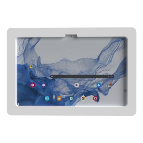 Anti-Theft Acrylic VESA Enclosure for Galaxy TAB S10 FE+ 13.1" with Free Wall Mount Kit & 90-Degree Angle Charge Cable (TAB S10 FE+ 13.1, White) - color: White, size: TAB S10 FE+ 13.1