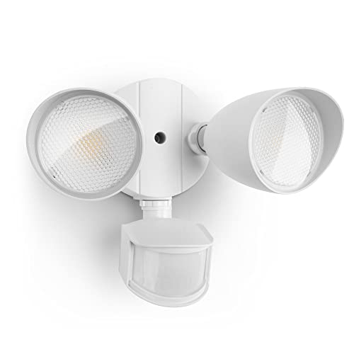 LUTEC 32W 3500 Lumen LED Security Lights Motion Sensor Light Outdoor, 5000K Daylight, IP65 Waterproof, Dusk to Dawn, Motion Detector Flood Light for Garage, Yard, Porch-White - color: White, size: 1 Pack