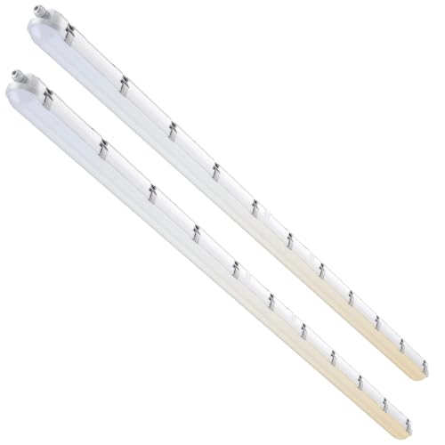 8FT Vapor Tight LED Fixture, 100W/90W/80W/70W 13000LM LED Vapor Proof Light 6000K/5000K/4000K/3500K/3000K,100-277V, ETL Listed, IP65 Waterproof Shop Lights for Garage, Warehouse, Workshop, 2 Pack - size: 8FT-2PACK