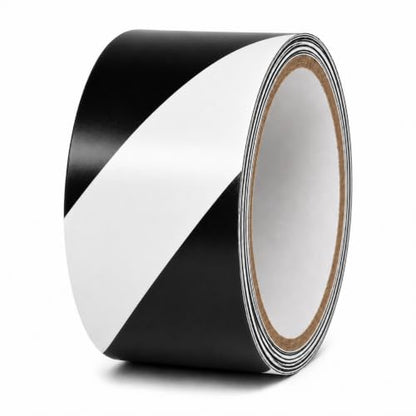 GGR Supplies Black & White Hazard Stripe Tape, 2 inches x 18 Yards - color: Black & White, size: 2 in. x 18 yds. (48mm)