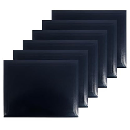 GraduationMall 8.5"x11" Smooth Padded Diploma Cover Certificate Holder Darkblue,6-Packs - color: Navy, size: 6 Packs