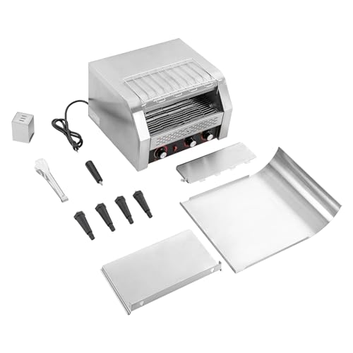 450 Slices/H Commercial Electric Conveyor Toaster w/ 7 Speed Adjustable Countertop Stainless Steel Bread Toaster for Bagel Burgers bun Baked Food Sandwich, 2400W Heavy Duty Restaurant Toaster