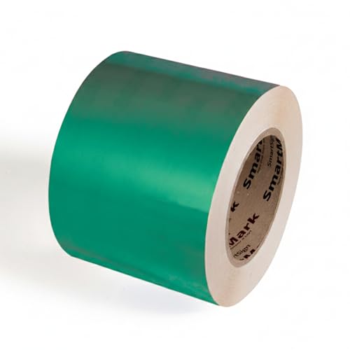 SmartSign Green Floor Marking Tape, 4" Wide x 100' Long Roll, Durable Polyester, Laminated Protection - Non-Abrasive, Adhesive Safety Tape for Warehouses, High Traffic/Forklift Areas, Removable - color: Green, size: 4"
