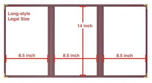 10 Pcs Burgundy Menu Cover 8.5x14, 3 Page 6 View, Trifold, Crystal-Clear - color: burgundy, size: Trifold - 8.5" * 14"