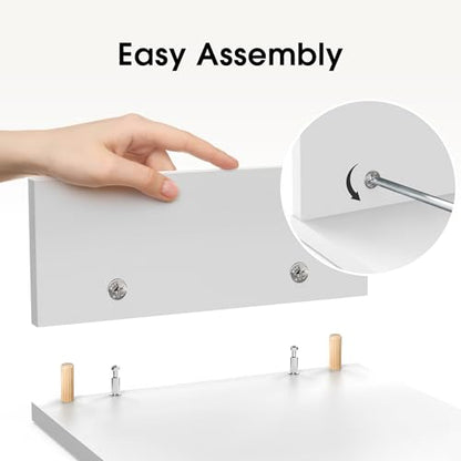FITUEYES Dual Monitor Stand Riser, Adjustable Length and Angle, White - color: White