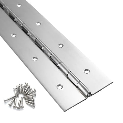 Heavy Duty Piano Hinge 36 Inch x 2 Inch Width, 0.047'' Thick Stainless Steel Continuous & Piano Hinge for Cabinet, Door, Toolbox, Wooden Box, Metal Plate, Furniture, Industrial Project - size: 36 Inch
