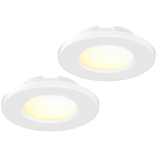 4 Inch LED Mini Surface Mount Light, Recessed Trim, Small Flush Mount Ceiling Light for Hallway, Bathroom, Kitchen, 120V, 60W Replacement, 5CCT Selectable, ETL, Wet Rated, White/2 Packs - color: White, size: 2 Packs