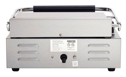 Kratos Commercial Electric Panini Sandwich Grill with Grooved Plates - size: Medium w/ Grooved Plates
