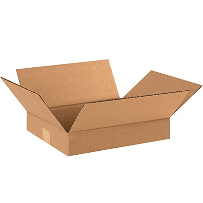 BOX USA 12 x 10 x 2 Corrugated Cardboard Boxes, Flat 12'L x 10'W x 2'H, Pack of 25 | Shipping, Packaging, Moving, Storage Box for Home or Business, Strong Wholesale Bulk Boxes - size: 12x10x2