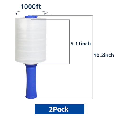 Plastic Wrap 5.11"×1000' Stretch Wrap Roll for Moving Shipping Wrap - size: 2ROLL