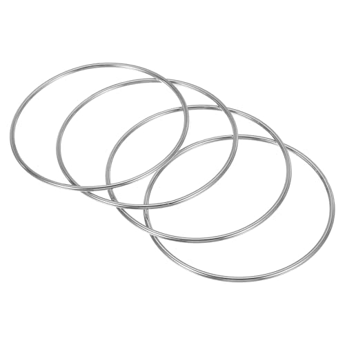 PATIKIL 3.9" Metal O Ring, 4 Pcs Heavy Duty 304 Stainless Steel O Rings Welded Round Rings for DIY Crafts Hardware Belt Dog Leash Macrame, 3x100mm - size: 3x100mm